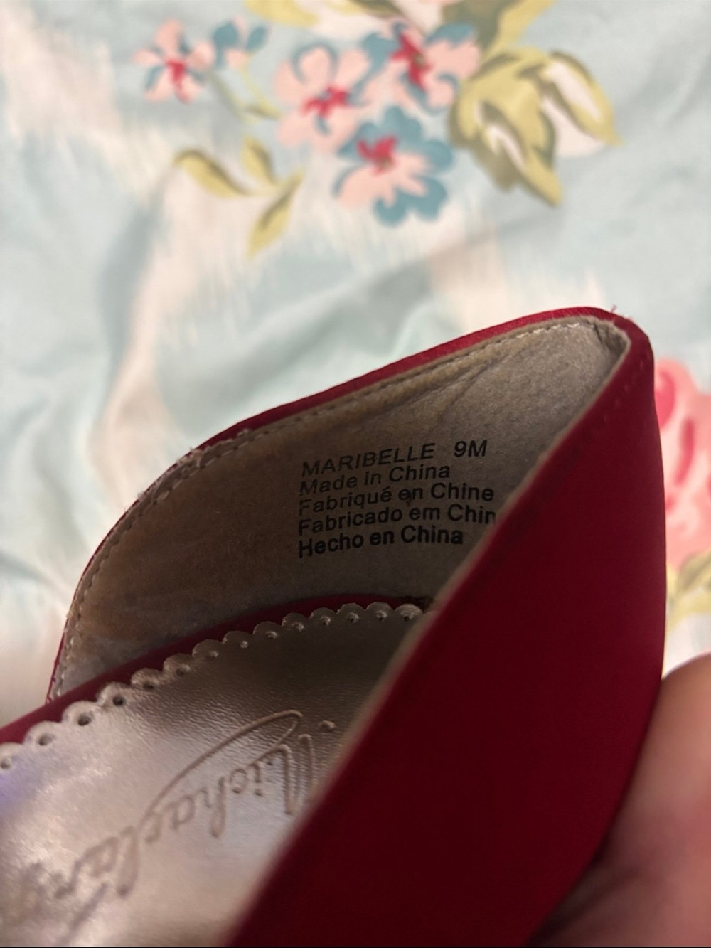 DAVIDS BRIDAL Apple Red Satin Peep-Toe Platform Heels with Bow size 9M - Picture 4 of 4